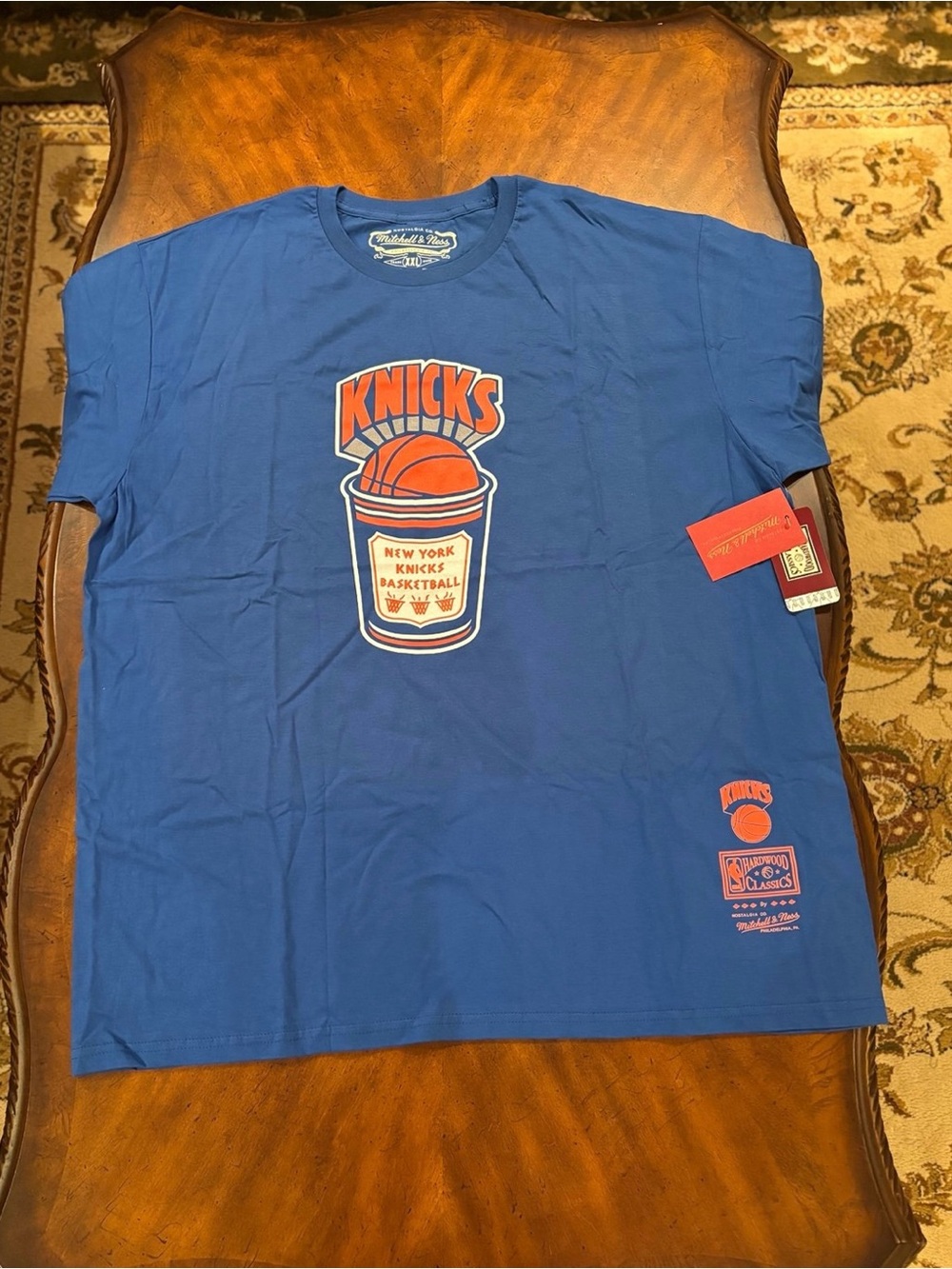 Mitchell & Ness New York Knicks Royal Blue Orange Graphic Tee